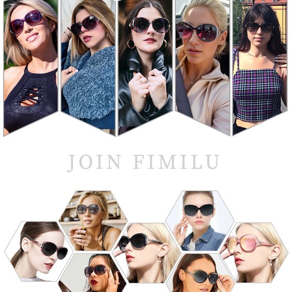 Oversized Polarized Sunglasses UV400 Protection Retro Style - Picture 8 of 8